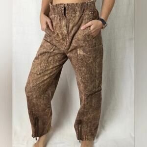 BDG Urban Outfitters Womens Pants Size XS Izzy Cargo Acid Washed Brown Zippers